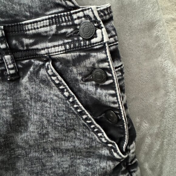 Like New Forever 21 Black Acid Wash Overall Dress Sz 31 - Picture 6 of 7